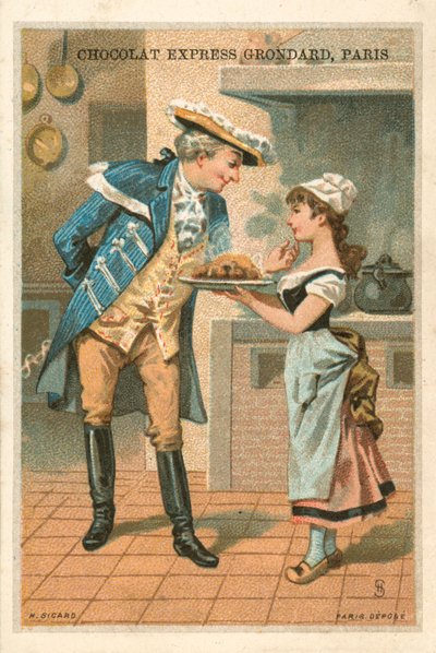Hombre y chica de cocina de French School